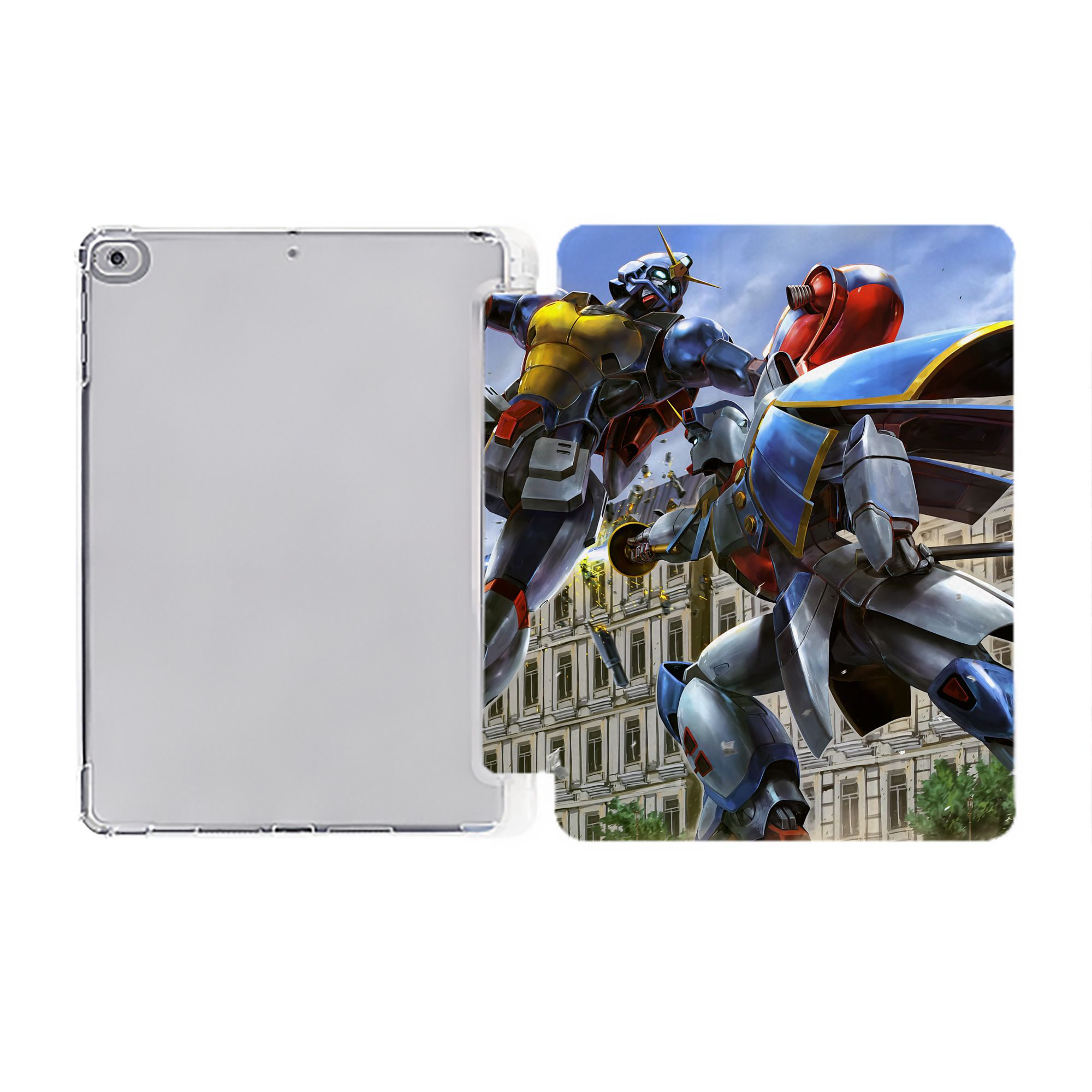 （画像用） 機動戦士ガンダム Mobile Suit Gundam IPad ケース ペン収納付き 三つ折りスタンド PUレザー×シリコン 対応機種9.5/10.5/10.9インチ